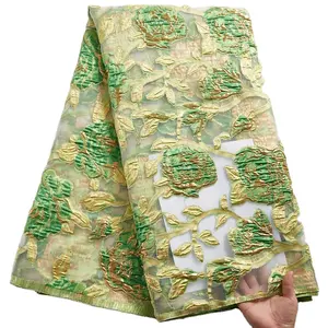Wholesale African Lace Fabric Brocade Jacquard Gilding French Lace Fabric Tissue Africain Brocade Lace Fabric For Dress
