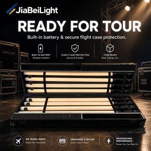 8 luces de haz Fresnel RGBWA inalámbricas IP65 para fiestas/discotecas al aire libre con estuche de transporte y control DMX512 - Product Image 2