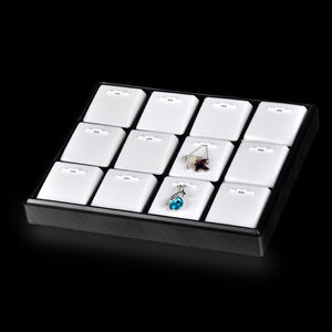 Petits bijoux de luxe, bijoux, collier, boucles d'oreilles, clous d'anneau, support de tampon blanc, présentoirs, ensembles de plateaux pour vitrine - Product Image 5