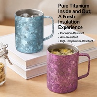Mug Kopi Titanium Murni dengan Pegangan Terintegrasi yang Nyaman dan Mewah untuk Promosi Hadiah Bisnis Grosir