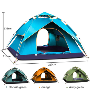Tente dôme automatique à installation facile Tentes pop-up instantanées étanches à double couche Tente de camping 3 en <span class=keywords><strong>1</strong></span> pour famille 3-4 personnes avec mouche de pluie - Product Image 3