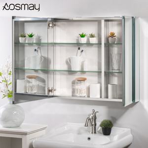 Usine chinoise bon marché avec cadre en aluminium pour hôtel, <span class=keywords><strong>armoire</strong></span> à <span class=keywords><strong>pharmacie</strong></span> encastrée à 2 portes au design élégant - Product Image 2