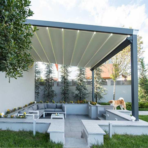 2-20% de réduction Toit de <span class=keywords><strong>terrasse</strong></span> motorisé Couverture de patio rétractable Arches extérieures en aluminium bioclimatique Idées de toit de pergola étanche - Product Image 4