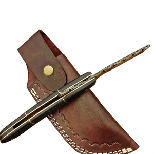 Navaja de afeitar de acero de Damasco, equipo de afeitado artesanal de primera calidad, material metálico duradero, filo de precisión, mango ergonómico para barba - Product Image 2