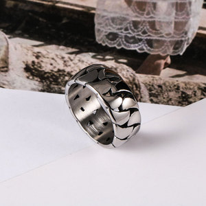 Unisex Geometric <b>Titanium</b> Steel <b>Ring</b> SA147 Openwork Design Gift Jewelry - Product Image 4