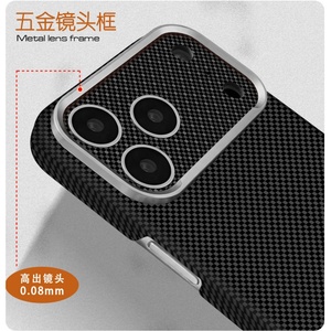 Étui de téléphone magnétique de luxe en fibre de carbone avec texture, pour iPhone 18 14 15 16 17 Pro Max, avec autocollants cadre photo, coque antichoc - Product Image 6