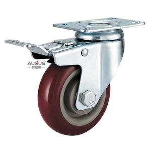 2025HOT Medium Duty les roues du chariot d'usine Roue de roulette supérieure en <span class=keywords><strong>PVC</strong></span> rouge de 4 pouces - Product Image 3