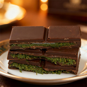Substitut de beurre de cacao, confiture solide au <span class=keywords><strong>chocolat</strong></span> au lait et pistache, <span class=keywords><strong>saveur</strong></span> Dubaï, 37g, emballage personnalisable, fournisseur en gros - Product Image 2