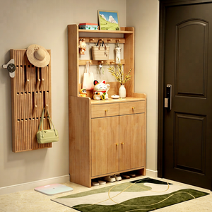 Mueble Zapatero Moderno de Madera con 3 Estantes, Mueble de Almacenamiento Independiente para Entrada, Estilo Escandinavo - Product Image 1