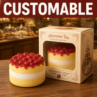 Jouet Squishy Gâteau à Remontée Lente, Balle Anti-Stress Squishy Gâteau à la Crème Réaliste, Jouet Sensoriel Doux pour Enfants et Adultes à Jouer sur le Bureau