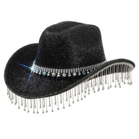 Chapeaux de Cowboy Scintillants Dorés en Gros avec Strass et Pompons pour Adultes – Idéaux pour les Fêtes Disco, Country, Rodeo et Festivals
