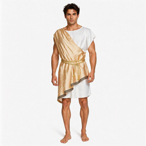 Costume <span class=keywords><strong>de</strong></span> dieu grec romain antique pour homme, tunique blanche, toge dorée, Zeus, Apollon, Héraclès, <span class=keywords><strong>mythologie</strong></span>, costume <span class=keywords><strong>de</strong></span> fête d'Halloween - Product Image 1