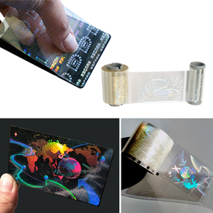 Lembar Teslin lembar Glossy laminasi Hologram kustom dengan lubang mikro dan lembar laminasi kartu negara lapisan plastik Inkjet Uv