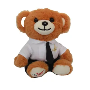 custom made pilot bear plush toy with uniform