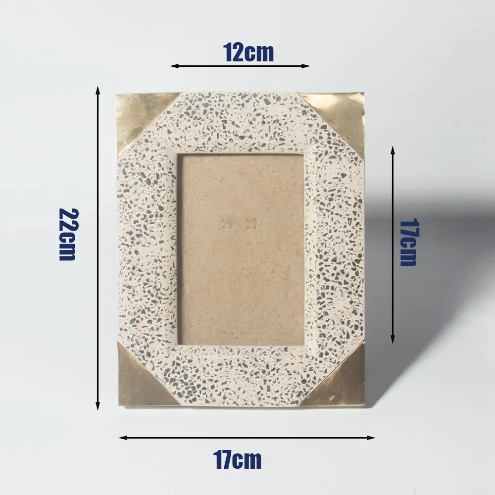 اطار صور ديكور لسطح المكتب من الاسمنت والخرسانة ثابتة Terrazzo