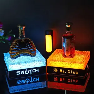 Display Led Logo klub malam kustom baki anggur sampanye botol VIP Presenter layanan