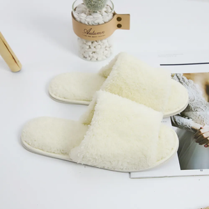 Lusso da donna in peluche da interno per pantofole antiscivolo <span class=keywords><strong>con</strong></span> Sole in pelliccia sintetica soffice Cross Band invernale casa pelosa per pantofole - Product Image 2