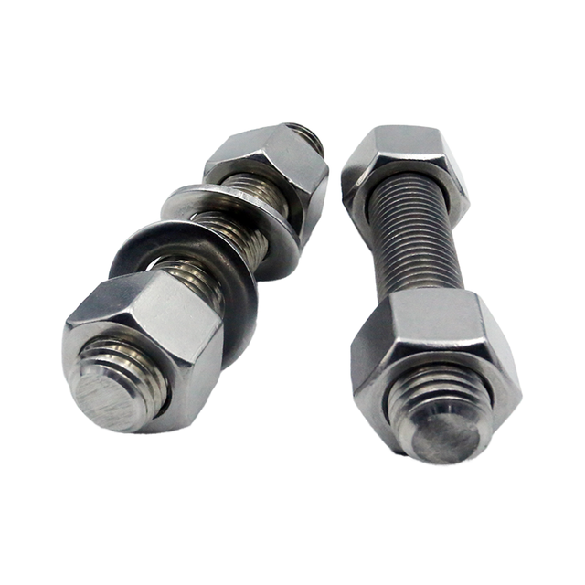 HS Stainless Steel B8 ASTM A320 Fully Threaded Stud Bolt with Plain Washer and Hevy Nut for Industry Applications (Metric)