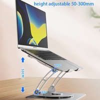 Support de refroidissement pour ordinateur portable réglable en hauteur, pivotant à 360°, en acier au carbone, portable, pour bureau