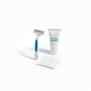 Ensemble rasoir jetable et crème pour hôtel, articles de toilette pour chambre d'hôtes - Product Image 2