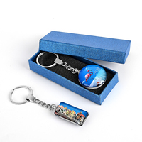 Porte-clés en cristal Hotsale porte-clés en verre photo personnalisés avec boîte-cadeau
