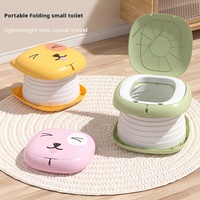 Pot de toilette pliable pour bébé à motif animal, ouverture en un clic, chaise de toilette portable pour l'apprentissage de la propreté des tout-petits