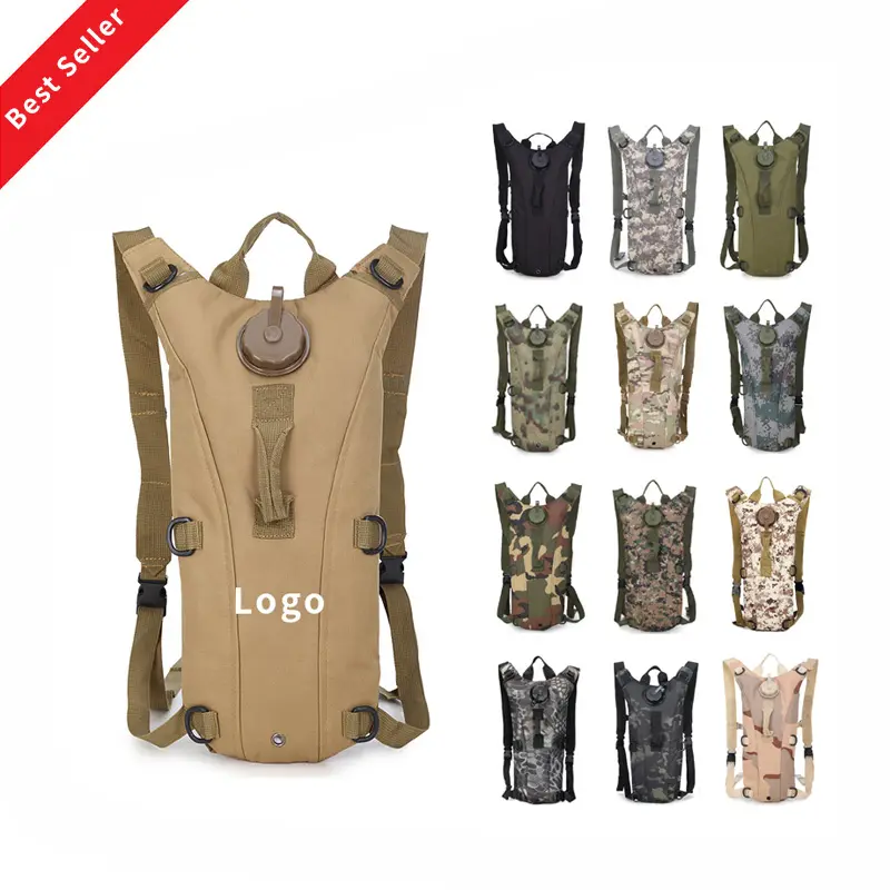 JSH Wholesale 3L Outdoor Tactical Camel Water Bag EVA Fashion Tactical Backpack Hydration Pack Promotional Custom Print