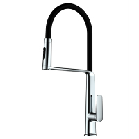 Robinet de cuisine carré à poignée unique doré avec pulvérisateur pour évier de cuisine, hôtel ou salle de bain
