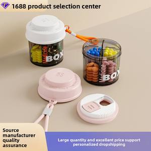 Wholesale Portable 4-Compartment PP Sustainable Multifunction Pill Vitamin Medicine <b>Storage</b> Carry Case <b>Small</b> Decorative Sealed - Product Image 4