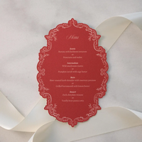 Menu personnalisé imprimé sur papier de luxe avec dentelle, lettres dorées, sceau de cire, pour hôtel, restaurant, anniversaire, format A4/A5, cartes de menu écologiques