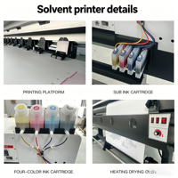 Impresora de Inyección de Tinta de Formato Grande de 1800 mm (72 Pulgadas) con Cabezal de Impresión I3200 para Papel PP, Vinilo, Adhesivos para Automóviles, Pancartas, Flexo, Eco Solvente