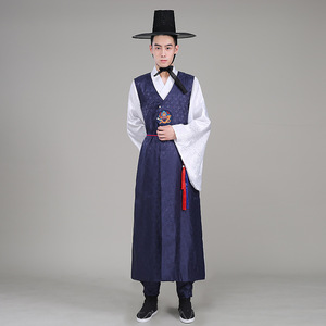 Tenue officielle traditionnelle coréenne pour hommes, Hanbok, longues robes anciennes et costumes pour spectacles ethniques - Product Image 2