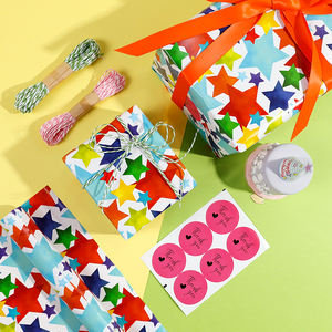 Wholesale Birthday Star Printing Gift <b>Wrapping</b> <b>Paper</b> 43*300 cm Colorful <b>Roll</b> Everyday <b>Paper</b> - Product Image 5