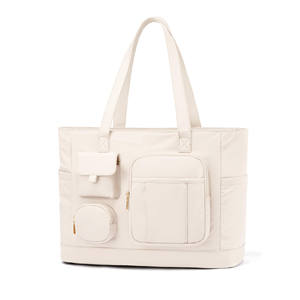 Elegante Bolso Tote Multibolsillos con Compartimento para Portátil, Color Personalizado con Logotipo, Bolso de Mano de Gran Capacidad para Mujer - Product Image 1