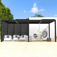 Accessoire de pergola à lames 94AS, grille en aluminium, intimité optimale, volet fixe latéral, mur de jardin moderne, durable, résistant au vent