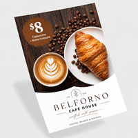 Brochure publicitaire personnalisée pour entreprise, impression sur papier couché 150 g/m², dépliants pour la publicité des restaurants