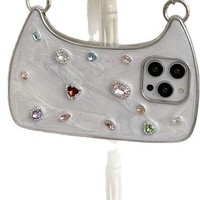Étui de téléphone antichoc style sac à main avec chaîne et diamants étincelants pour 17Promax 16promax 15 14 13 12