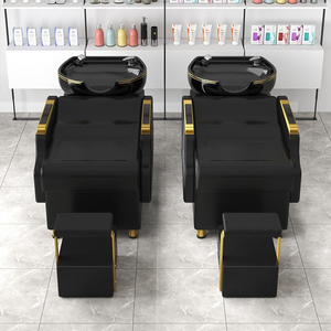 Chaises de coiffeur avec bac à shampoing de luxe, couleur personnalisée, vente chaude, lavabo et chaises, lit de shampoing noir, SPA - Product Image 5