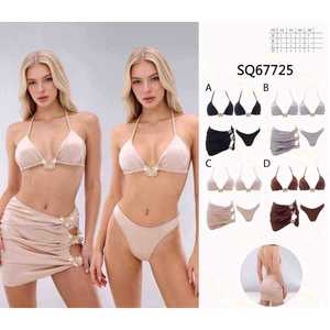 เอชดีเจ พลัสไซส์ชุดบิกินี่พิมพ์ลายหลากสีสีดำกางเกงชั้นในสตรีชุดว่ายน้ำ 42 44 46 48 - Product Image 1