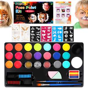 Panwenbo kit per la pittura del viso Non tossico per bambini con 20 colori a base d'acqua, trucco a secco rapido per capelli per pelli sensibili - Product Image 1