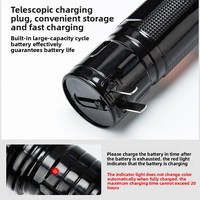 Lampe torche LED rechargeable en ABS avec réglage de la luminosité à deux niveaux, étanche, faisceau puissant pour les situations d'urgence, la maison et l'hôtel