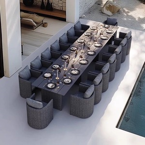 Aluminium Long <b>Table</b> Outdoor 12 Seat <b>Dining</b> Set Factory Customized Outdoor <b>Table</b> Set Aluminum Patio Seat <b>Dining</b> Set - Product Image 2