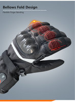 Doublures de gants chauffantes rechargeables en polyester noir personnalisées pour snowboard et motocross, compatibles écran tactile, batterie 7.4V, IPX6