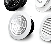 Ensemble de 10 grilles de ventilation ABS modernes, circulaires et carrées, pour plafond et mur, blanc et noir, pour système de ventilation HVAC