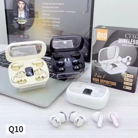 Écouteurs sans fil Q10 intra-auriculaires 2-en-1 à clip d'oreille, casque de jeu avec affichage numérique, écouteurs sportifs pour l'extérieur – Vente Flash