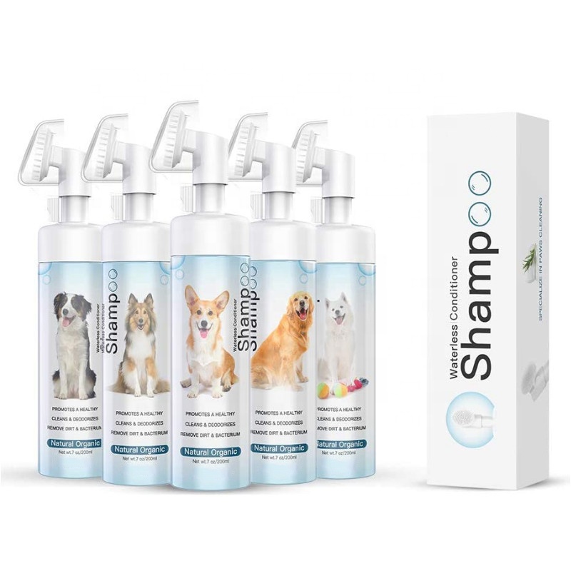 Горячая Распродажа 2 в 1 пенный Пенообразователь для домашних животных сухой чистящий мусс пена для лап без воды шампунь для ног собак и кондиционер щетка для очистки кошачьих лап