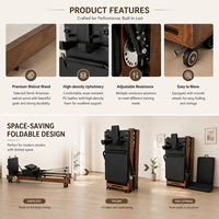 Máquina de Pilates Reformer de Madera de Nogal Premium para Estudio de Pilates, Salud y Fitness, Diseño Ecológico y Duradero, Programa de Resistencia