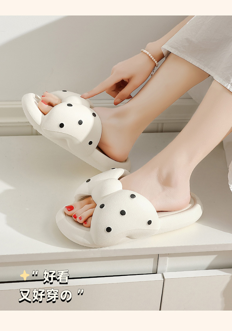 Summer Home EVA Slippers Bathroom Non-slip Thick Bottoming Cute Girls Bow Slides Sandals