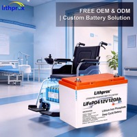 Batterie LiFePO4 12V120AH de qualité automobile pour scooter, cycle profond, protection contre les surcharges, charge rapide pour scooter pour personnes handicapées, CE FCC