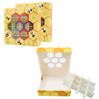 Dessin animé abeille boîtes pliantes Transparent clair fenêtre papier Cookie doux chocolat boîte d'emballage pour bébé fête d'anniversaire décor